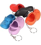 Kuuleyn 5pcs Mini Croc Shoe Keychain,Cute Shoe Keychain,Charms For Backpacks,Silicone Slipper Key...