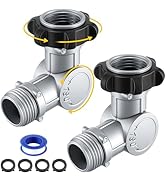 Enhon Adjustable 180° & 360° Metal Swivel Connector, Anti-Kink Garden Hose Adapter for Outdoor Fa...