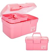 TERGOO 11in Mutipurpose Storage Box Organizer with Removable Tray, Portable Small Craft Box with ...