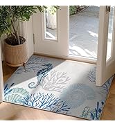 2x3 Entryway Rug Coastal Non Slip Foldable Washable Area Rugs for Bathroom Bedroom Laundry Room S...