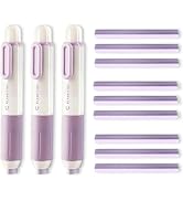 M&G 9+3 Pack Eraser Retractable Eraser, 3 Pcs Cute Erasers with Retractable Plastic Sleeve and 9 ...