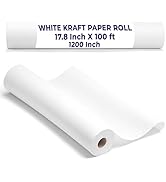 Purple Papers White Kraft Paper Roll | 17.8" x 100 ft Craft Paper - Wall Decor, Bulletin Boards -...
