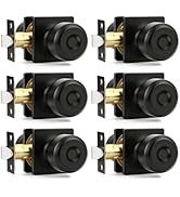 Brotima Black Passage Door Knobs Keyless Squre Plate Door Knob Closet Door Knobs Interior Non-Loc...