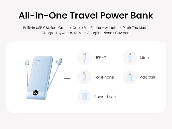 All-in-One Travel Power Bank-Blue