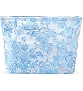 ZLFSRQ Flower Makeup Bag Travel Cute Floral Cosmetic Bags for Women Large Toiletry Pouch Zipper C...