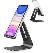 OMOTON Upgraded Aluminum Cell Phone Stand, C1 Durable Cellphone Dock with Protective Pads, Smart ...