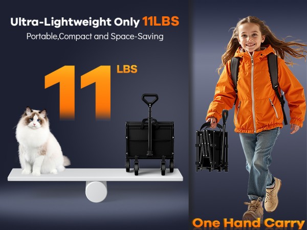 Only 11LBS Effortless Portable Collapsible Wagon