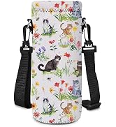 AORTDES Neoprene Water Bottle Carrier Bag with Adjustable Shoulder Strap for Men Women Walking Hi...