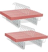 TOPIA HANGER Red Cedar Wooden Pants Hangers 20 Pack, Slacks Trouser Shorts Hangers with 2 Big Met...
