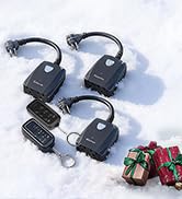 DEWENWILS Outdoor Remote Control Outlet, Weatherproof Wireless Electrical Plug in Light Switches,...