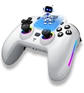 SIMGAL Wireless Game Controller Compatible with PS5/PC/STEAM/Mac, RGB LED with Microphone/3.5mm A...