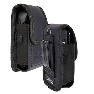 Case for Kyocera Flip Phone, Nakedcellphone Leather Vertical Pouch, Belt Loop, Metal Clip, Magnetic