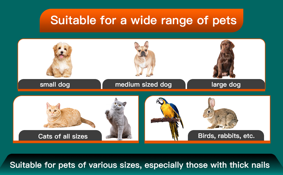 This product is suitable for many pets, small, medium and large dogs, cats/rabbits/birds