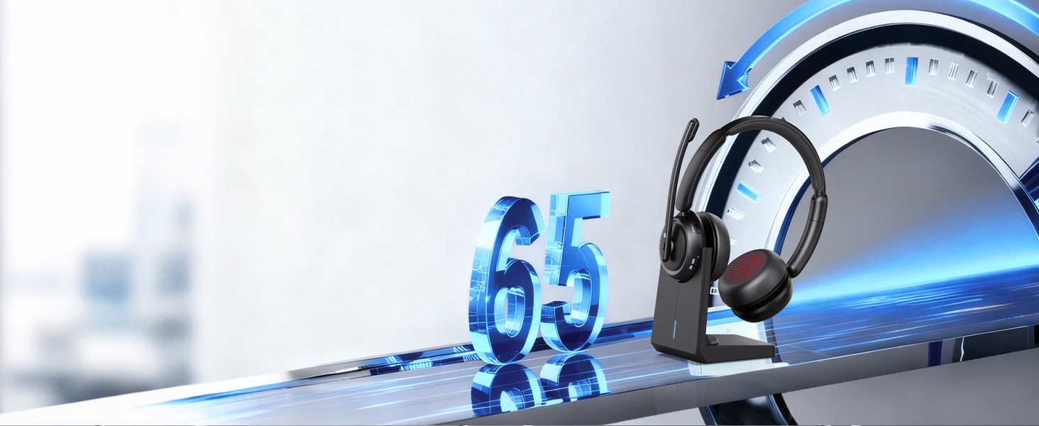 wireless headset with 65 hours playtime