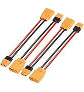 ELFCULB XT60 to XT90 Adapter 4 Pieces 12AWG XT60 Female to XT90 Male Connector Cable for RC Lipo ...