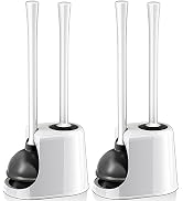 Toilet Plunger and Brush with Holder, Toilet Brush and Plunger Set for 5.3-inch Toilet Drain, 2-i...