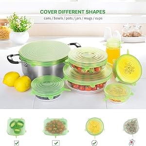 Silicone lids Cover different shape