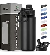 DOMICARE 16 oz Kids Water Bottle for School Stainless Steel Double Wall Vacuum Insulated Water Bo...