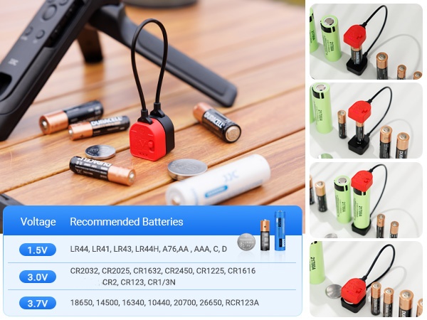 Magnetic Compact Battery Tester,Universal Battery Checker with Indicator Lights for AA AAA C CR2032