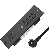 HEZI Recessed Power Strip, Furniture Drawer Outlet with 20W PD USB-C & 18W QC3.0 USB-A, Plug in 3...