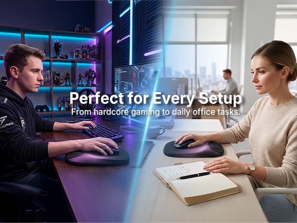 black gaming mouse pad daily work ergonomic desk accessories setup
