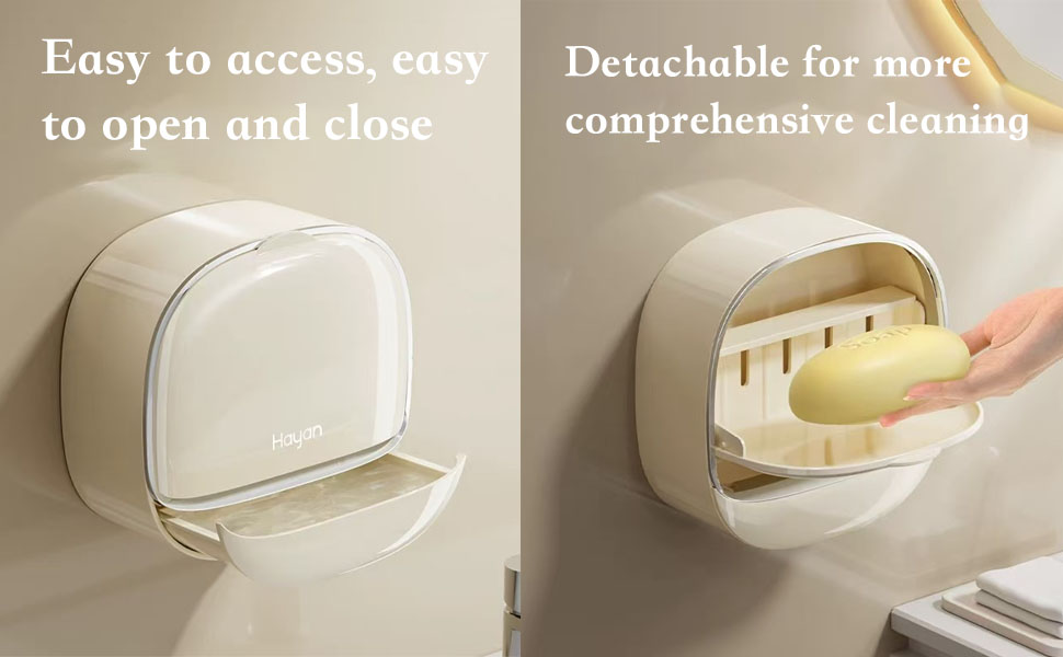 Soap Dish with Drain and Self-Draining soap Holder