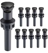 Hibbent 10 Pack Universal Bathroom Sink Drain Stopper, Pop Up Drain Strainer with Overflow, Push ...