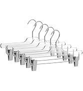 Quality Lucite Acrylic Clear Skirt Pants Trousers Bottom Hangers with Adjustable Chrome Metal Cli...