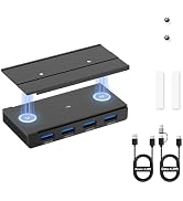 EJAY 4-Port Magnetic USB 3.0 Hub with 5Gbps Speed, Aluminum USB Adapter for MacBook/Laptop/Deskto...