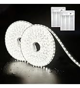 ZSLAIFU 2Pack LED Strip Lights Battery Powered, 3.3FT Battery Powered 120 LEDs Strip Lights, Wate...