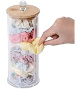 FABROK Scrunchies Holder Stand for Girls, Large Hair Tie Accessories Organizer Box with Wood Lid,...