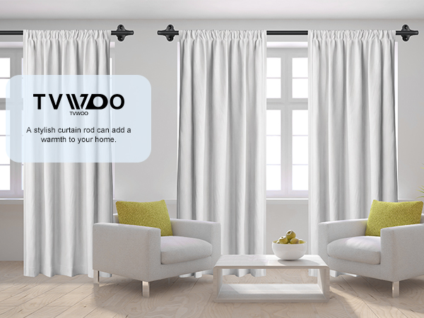 curtain rods wrap around blackout room darkening modern adjustable telescoping curved hidden 5/8inch