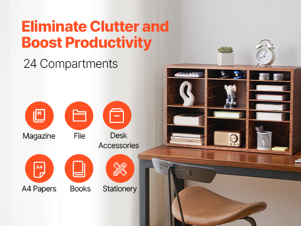 wood literature organizer