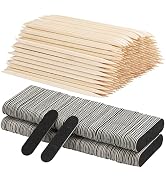 400pcs Nail Files Kit- 200 Mini Nail Files 180/240 Grit, 200pcs Orange Nail Sticks Pedicure Wood ...