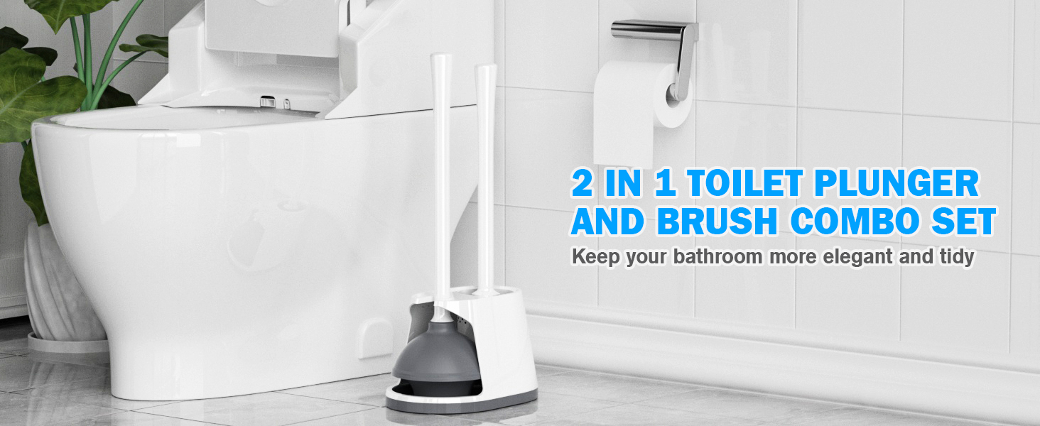 Toilet plunger and brush set