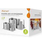AIEVE Mason Jar Lid Organizer, 4 Pack Canning Lid Storage Rack for Storing Wide & Regular Mouth L...