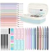 Four Candies 39 PCS Aesthetic School Supplies with Cute Pen Case, 12 Pastel Highlighters, 5 Black...