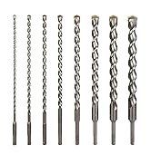 Sabre Tools 8-Piece 12in SDS Plus Drill Bits for Brick, Stone, Concrete, 1/4in x 12in, 5/16in x 1...