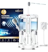 Electric Toothbrush with Water Flosser Combo,Sonic Flossing Toothbrush Wh | 3-in-1,5 Brush Modes,...