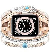 VISOOM Band For Apple Watch Bands Women 42mm(S10) 41mm 40mm 38mm,Posh Multilayer Fashion Handmade...