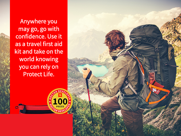 First Aid Kit - 100 Piece - Small First Aid Safety Kits for Camping