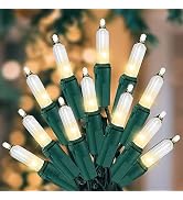 Christmas Lights for Tree 25Ft 100 Count Mini Lights Green Wire Christmas Tree Lights Waterproof ...