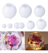 LET'S RESIN 9 Pcs Sphere Silicone Molds for Resin, Upgraded Seamless 3D Sphere Resin Molds Silico...
