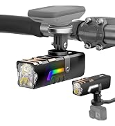 60H Runtime Bike Lights for Night Riding,3000LM Compatible with Garmin/Gopro Mount,2-in-1 Bike Li...