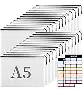 A5 Mesh Zipper Pouch, 24 Pack 9.5" x 7.1" Plastic Zipper Pouches for Organizing, Multipurpose Wat...