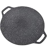 Korean BBQ Grill Pan, Aluminum Round Barbecue Plate Smokeless Barbecue Plate for Indoor Outdoor H...