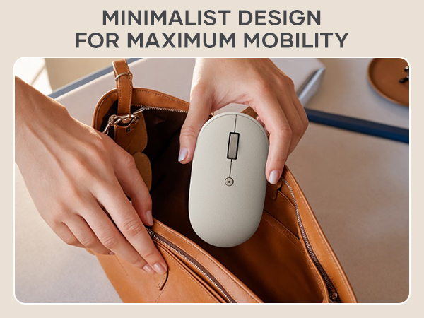 Satechi Compact OntheGo Bluetooth Mouse with USB C Rechargeable Battery, Connect up 3 Devices