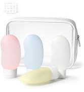 Cryslora Travel Bottles 4 Pack – 2oz TSA Approved Travel Size Containers, Kidney-Shaped Ergonomic...