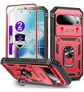 for Pixel 10/10 Pro Case with Camera Cover Slider, 2*Tempered Glass Screen Protectors,Build in 36...