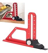 Table Saw Height Gauge Aluminum Alloy Metric Inch Scales 0-60mm Depth 45 Degree Angle Measuring T...